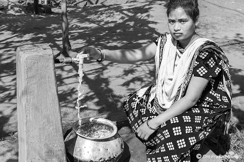 Woman-led minor repair ensures steady drinking water supply in a rural household in Gumla district, Jharkhand, India